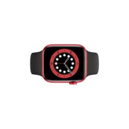 Apple Watch (Series 6) 2020 GPS 44 mm - Alumiini Punainen - Sport loop Musta
