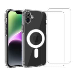 Kuori iPhone 16 Plus ja 2 suojakalvo - TPU - Läpinäkyvä