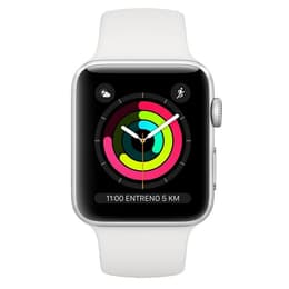 Apple Watch (Series 3) 2017 GPS 42 mm - Alumiini Hopea - Wit