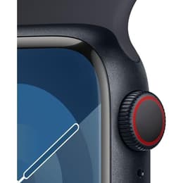 Apple Watch Series 9 (2023) GPS + Cellular 41 mm - Alumiini Keskiyö - Sport band Musta