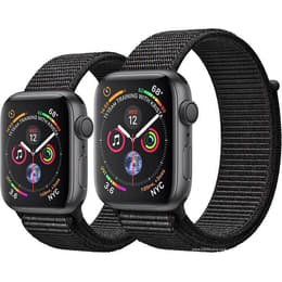 Apple Watch (Series 4) 2018 GPS + Cellular 44 mm - Alumiini Tähtiharmaa - Punottu nailon Musta
