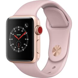 Apple Watch Series 3 (2017) GPS + Cellular 42 mm - Alumiini Kulta - Sport band Pinkki