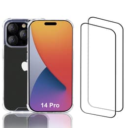 Kuori iPhone 14 Pro ja 2 suojakalvo - Kierrätysmuovi - Läpinäkyvä