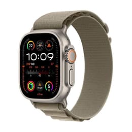 Apple Watch Ultra 2 (2023) GPS + Cellular 49 mm - Titaani Luonnontitaani - Alpine-ranneke Vihreä
