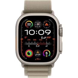 Apple Watch Ultra 2 (2023) GPS + Cellular 49 mm - Titaani Luonnontitaani - Alpine-ranneke Vihreä
