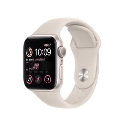 Apple Watch (Series SE) 2022 GPS 40 mm - Alumiini Valkoinen - Sport band Wit