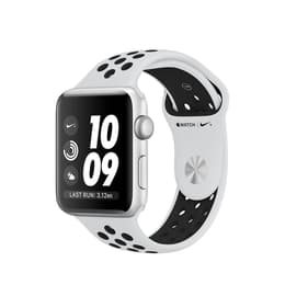 Apple Watch (Series 3) 2017 GPS 42 mm - Alumiini Hopea - Nike Sport band Hopea