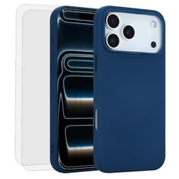 Kuori iPhone 17 Pro ja 2 suojakalvo - Silikoni - Sininen