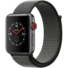 Apple Watch (Series 3) 2017 GPS 42 mm - Keraaminen Tähtiharmaa - Punottu nailon Musta