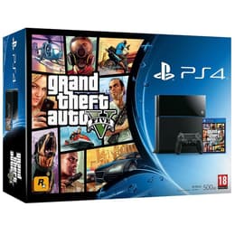 PlayStation 4 500GB - Musta + Grand Theft Auto V