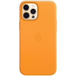 Apple Kuori iPhone 12 Pro Max - Magsafe - Nahka Keltainen