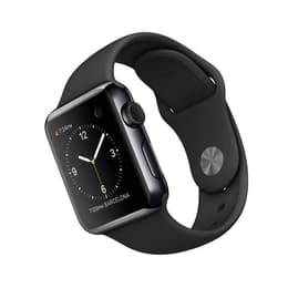 Apple Watch (Series 2) 2016 GPS 42 mm - Ruostumaton teräs Tähtiharmaa - Sport loop Musta