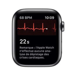 Apple Watch (Series 5) 2019 GPS + Cellular 44 mm - Alumiini Tähtiharmaa - Sport loop Wit