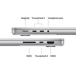 MacBook Pro 14" (2025) - Applen M5 ‑siru jossa on 10-ytiminen prosessori ja 10-ytiminen näytönohjain - 24GB RAM - SSD 1000GB - Tavallinen näyttö - AZERTY - Ranska