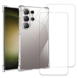 Kuori Galaxy S24 Ultra ja 2 suojakalvo - TPU - Läpinäkyvä