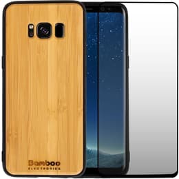 Kuori Galaxy S8 ja suojaava näyttö - Puu - Ruskea