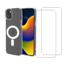 Kuori iPhone 15 Plus ja 2 suojakalvo - TPU - Läpinäkyvä