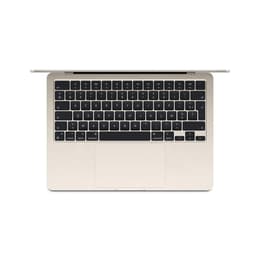MacBook Air 13" (2024) - Applen M3 ‑siru jossa on 8-ytiminen prosessori ja 10-ytiminen näytönohjain - 16GB RAM - SSD 512GB - Tavallinen näyttö - AZERTY - Ranska