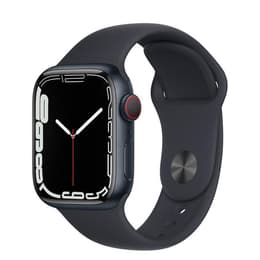 Apple Watch (Series 7) 2021 GPS + Cellular 45 mm - Titaani Musta - Sport band Musta