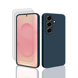 Kuori Galaxy S25 ja 2 suojakalvo - Silikoni - Sininen