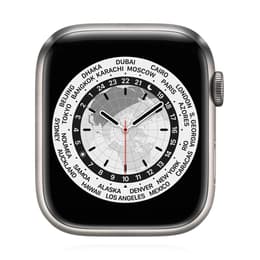 Apple Watch Series 7 (2021) GPS + Cellular 45 mm - Titaani Hopea - Sport band Musta