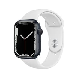 Apple Watch Series 7 (2021) GPS + Cellular 45 mm - Alumiini Keskiyö - Sport band Valkoinen