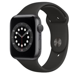 Apple Watch (Series 6) 2020 GPS 44 mm - Alumiini Tähtiharmaa - Sport band Musta