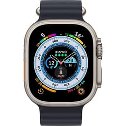 Apple Watch Ultra (2022) GPS + Cellular 49 mm - Titaani Luonnontitaani - Ocean-ranneke Musta