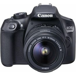 Yksisilmäinen Peiliheijastuskamera Canon EOS 1300D Musta + Objektiivi Canon Zoom Lens EF-S 18-55mm f/3.5-5.6