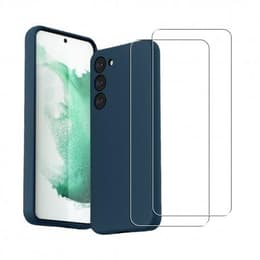 Kuori Galaxy S23 ja 2 suojakalvo - Silikoni - Sininen