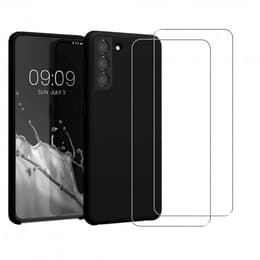 Kuori Galaxy S21+ 5G ja 2 suojakalvo - Silikoni - Musta