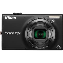 Kompaktikamera CoolPix S6100 - Musta + Nikon Nikkor 7x Wide Optical ED VR f/3.7-5.6