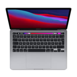 MacBook Pro 13" (2020) - Applen M1 ‑siru jossa on 8-ytiminen prosessori ja 8-ytiminen näytönohjain - 8GB RAM - SSD 2000GB - Tavallinen näyttö - QWERTY - Englanti