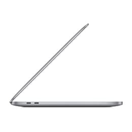 MacBook Pro 13" (2020) - Applen M1 ‑siru jossa on 8-ytiminen prosessori ja 8-ytiminen näytönohjain - 8GB RAM - SSD 2000GB - Tavallinen näyttö - QWERTY - Englanti