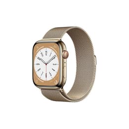 Apple Watch (Series 8) 2022 GPS + Cellular 45 mm - Ruostumaton teräs Kulta - Milanese loop Goud