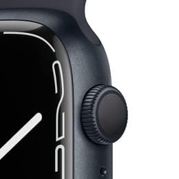 Apple Watch Series 7 (2021) GPS 45 mm - Alumiini Keskiyö - Sport band Musta