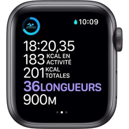 Apple Watch (Series 6) 2020 GPS 44 mm - Alumiini Tähtiharmaa - Nike Sport band Musta