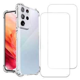 Kuori Galaxy S21 Ultra 5G ja 2 suojakalvo - TPU - Läpinäkyvä
