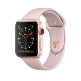 Apple Watch (Series 3) 2017 GPS 38 mm - Alumiini Ruusukulta - Sport band Pinkki