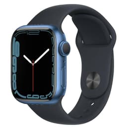 Apple Watch (Series 7) 2021 GPS + Cellular 41 mm - Alumiini Sininen - Sport band Musta