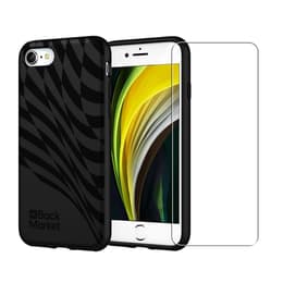 Back Market Kuori iPhone 7/8/SE 2020/2022 ja suojaava näyttö - 100% biohajoava - Musta - Aaltokuvio