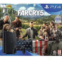 PlayStation 4 Slim 1000GB - Musta + Far Cry 5