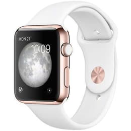 Apple Watch (Series 3) 2017 GPS + Cellular 38 mm - Alumiini Ruusukulta - Sport loop Wit
