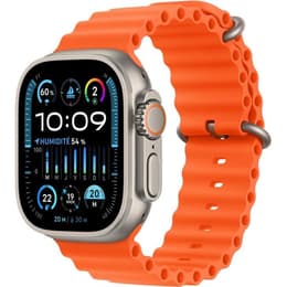 Apple Watch (Ultra) 2023 GPS 49 mm - Titaani Harmaa - Ocean-ranneke Oranssi