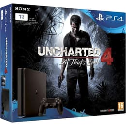 PlayStation 4 Slim 1000GB - Musta + Uncharted 4