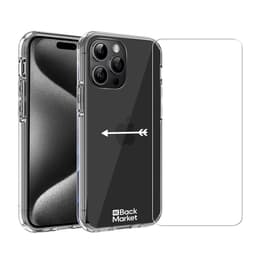 Back Market Kuori iPhone 15 Pro ja suojaava näyttö - 60% Kierrätysmuovi - Läpinäkyvä