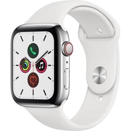 Apple Watch Series 7 (2021) GPS + Cellular 45 mm - Titaani Hopea - Sport band Valkoinen