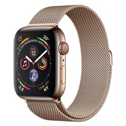 Apple Watch (Series 4) 2018 GPS + Cellular 44 mm - Ruostumaton teräs Kulta - Milanolaisranneke Goud
