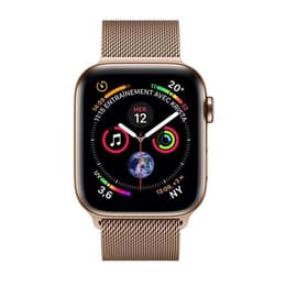 Apple Watch (Series 4) 2018 GPS + Cellular 44 mm - Ruostumaton teräs Kulta - Milanolaisranneke Goud