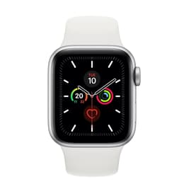 Apple Watch (Series 5) 2019 GPS 40 mm - Alumiini Hopea - Sport band Wit